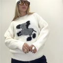 maglione girocollo in viscosa zebra